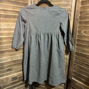 Riziere Classic Gray Little Girls Prairie Dress Size 8 Gingham Long Sleeve Farm